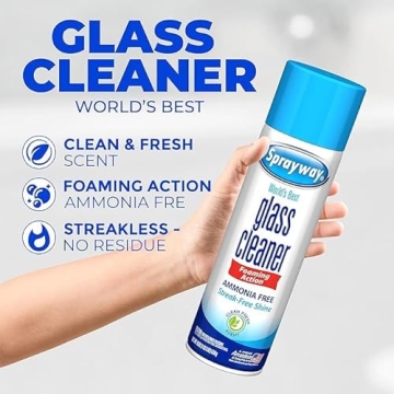 Sprayway Glass Cleaner Foam Action 19oz 3-Pack with Cloths