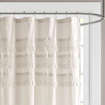 Madison Park Amaya Cotton Shower Curtain with Tassels