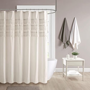 Madison Park Amaya Cotton Shower Curtain with Tassels