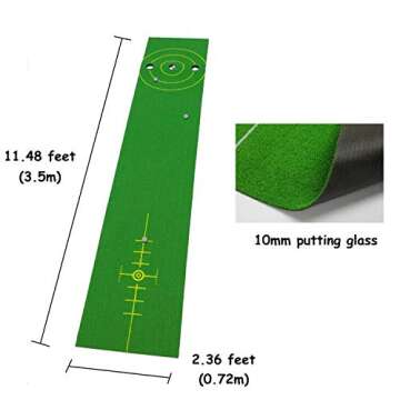 2-FNS Golf Putting Mat Game Set, Golf Putting Green Game Set with 4 Golf Balls,Golf Training Mat for Indoor Outdoor (3 Holes)
