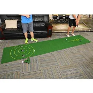 2-FNS Golf Putting Mat Set for Indoor Outdoor Fun