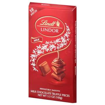 Lindt LINDOR Milk Chocolate Truffle Bar - 12 Count Pack