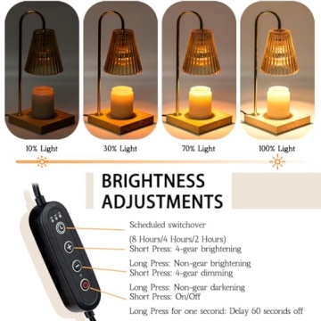 Marycele Candle Warmer Lamp with Timer and Dimmable Light