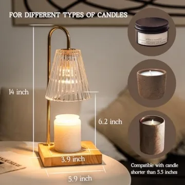 Marycele Candle Warmer Lamp with Timer and Dimmable Light