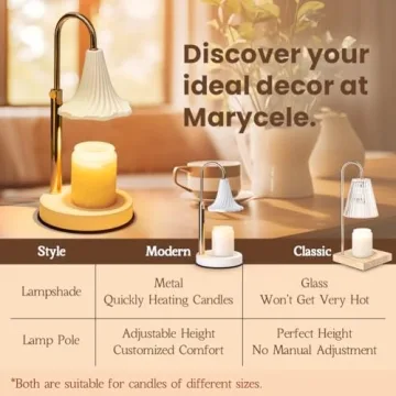 Marycele Candle Warmer Lamp with Timer and Dimmable Light