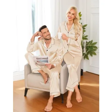 Couple Matching Silk Satin Pajamas Set for Cozy Nights