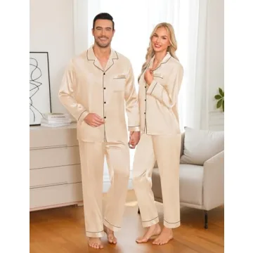 Couple Matching Silk Satin Pajamas Set for Cozy Nights
