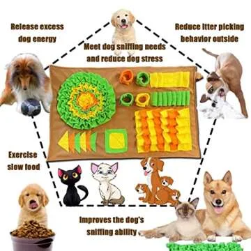 LXWSLGJ Snuffle Mat for Large Dogs,Dog Interactive Feeding Mat 32inx20inPet Nose Work Blanket for Training and Stress Relief,Encourage Natural Foraging Skills Release Attention