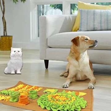 LXWSLGJ Snuffle Mat for Large Dogs,Dog Interactive Feeding Mat 32inx20inPet Nose Work Blanket for Training and Stress Relief,Encourage Natural Foraging Skills Release Attention