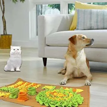 LXWSLGJ Snuffle Mat for Large Dogs,Dog Interactive Feeding Mat 32inx20inPet Nose Work Blanket for Training and Stress Relief,Encourage Natural Foraging Skills Release Attention