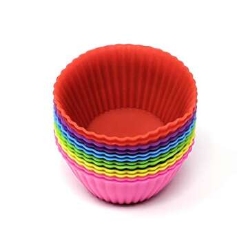 Seacoast Silicone Reusable Cupcake Liners/Baking Cups, Pack of 24 (Assorted Colors) BPA Free Muffin Molds
