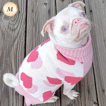 KYEESE Red Heart Dog Sweater for Valentine's Day