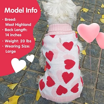 KYEESE Red Heart Dog Sweater for Valentine's Day
