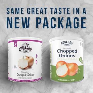 Augason Farms Dehydrated Chopped Onions Can, Emergency Food Supply, Everyday Meals, 130 Servings