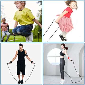 Jump Rope, Amble Soft Beaded Segment Jump Rope - Tangle-Free for Keeping Fit, Training, Workout and so on - Adjustable for Men, Women and Kids - 9 Feet