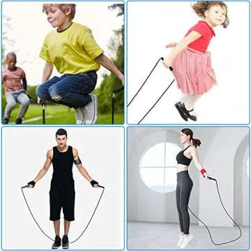 Jump Rope, Amble Soft Beaded Segment Jump Rope - Tangle-Free for Keeping Fit, Training, Workout and so on - Adjustable for Men, Women and Kids - 9 Feet