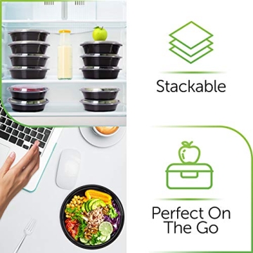 PrepNaturals Reusable Meal Prep Containers - 10 Pack