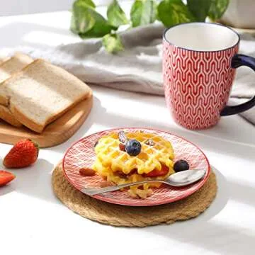 Selamica Ceramic Dessert Plates Set of 6, Small Salad Plates 6 Inch Appetizer Plates for Kitchen, Mini Dinner Plates for Cake Snacks Side Dish, Microwave Dishwasher Safe