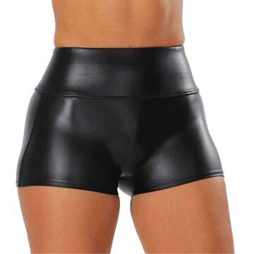 Stylish Tulucky Faux Leather High Waisted Shorts for Women