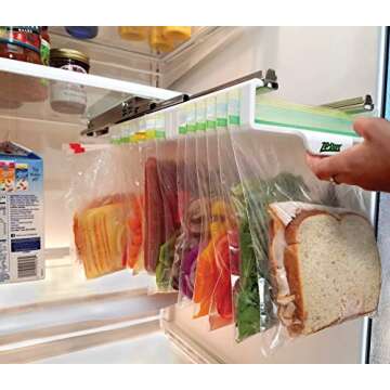 Zip n Store - Your Refrigerator Organizer - Ziploc Bags Easy Fridge Organizer - Organizes 12 Bags, P...