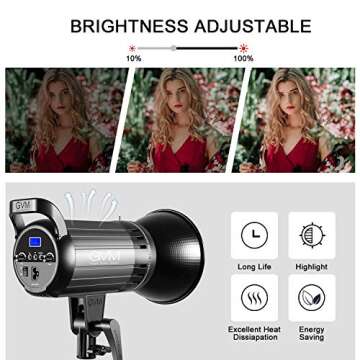 GVM Great Video Maker 100W Bi-Color LED Video Light with Bowens Mount, APP Control, Lantern Softbox,...