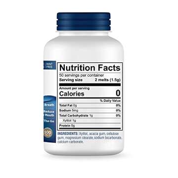 OraCoat XyliMelts Dry Mouth Relief Moisturizing Stick-On-Melts w/Xylitol, 100 Count, Slightly Sweet, Helps Stimulates Saliva for Dry Mouth, Non-Acidic