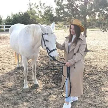 EOGIMI Western Cowboy Hats for Women Men Felt Wide Brim Panama Hat with Belt Buckle Bead Band-Camel