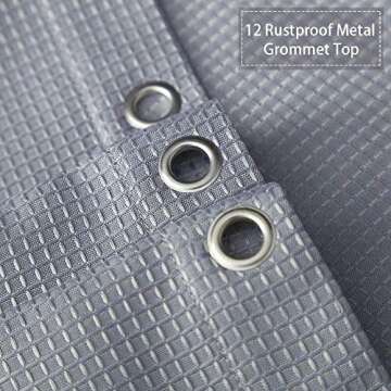 CAROMIO Grey Shower Curtain 84 Inches Long, Waffle Weave Polyester Fabric Shower Curtain for Bathroom Washable, Grey, 72x84 Inch