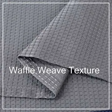 CAROMIO Grey Shower Curtain 84 Inches Long, Waffle Weave Polyester Fabric Shower Curtain for Bathroom Washable, Grey, 72x84 Inch