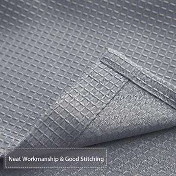 CAROMIO Grey Shower Curtain 84 Inches Long, Waffle Weave Polyester Fabric Shower Curtain for Bathroom Washable, Grey, 72x84 Inch