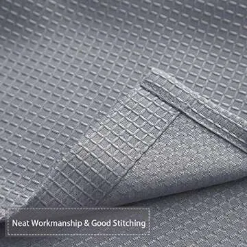 CAROMIO Grey Shower Curtain 84 Inches Long, Waffle Weave Polyester Fabric Shower Curtain for Bathroom Washable, Grey, 72x84 Inch