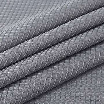 CAROMIO Grey Shower Curtain 84 Inches Long, Waffle Weave Polyester Fabric Shower Curtain for Bathroom Washable, Grey, 72x84 Inch