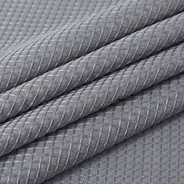 CAROMIO Grey Shower Curtain 84 Inches Long, Waffle Weave Polyester Fabric Shower Curtain for Bathroom Washable, Grey, 72x84 Inch