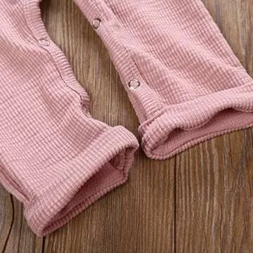 Unmega Baby Girl Sleeveless Romper Ruffle Jumpsuit Long Pants Overalls (Pink, 90/6-12 Months)