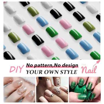 Orange Press on Nails Short Square, Short Fake Nails Glue on Short Square Nails Press ons, Soft Gel Glue on Nails Short Stick on Nails for Women Thick Reusable Solid Color Acrylic Nails 24pcs