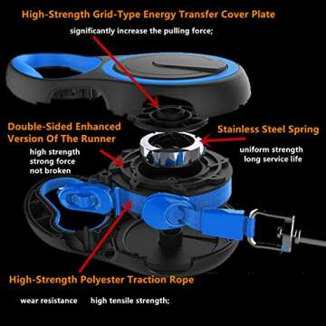 MYYSM Retractable Dog Leash 26 Feet16 Feet Strong Anti-Bite and Anti-Entanglement Dog Leash, Suitable for Medium and Large Dogs Weighing No More Than 110 Pounds, One-Key Lock and Release, blue