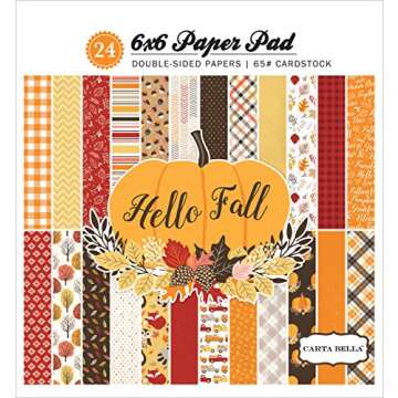 Echo Park Paper Co. CBHF70015 Hello Fall 6x6 Paper Pad, 6" x 6"
