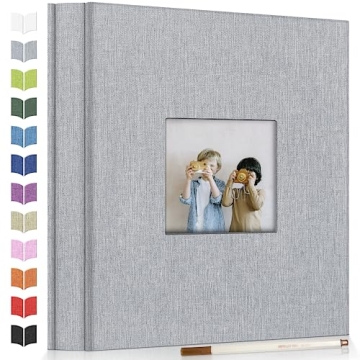 Artfeel Photo Album Self Adhesive Scrapbook Album for 3x5 4x6 5x7 8x10 Pictures,40 Pages Linen Cover...