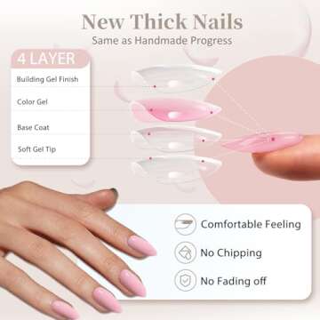 XCREANDO Beige Press On Nails Short Oval for Women