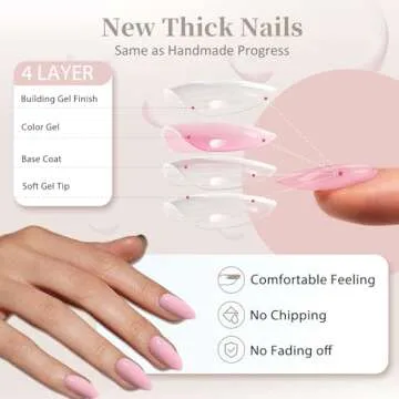 XCREANDO Beige Press On Nails Short Oval for Women