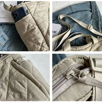 Stylish Women Quilted Tote Bag Puffer Hobo Handbag