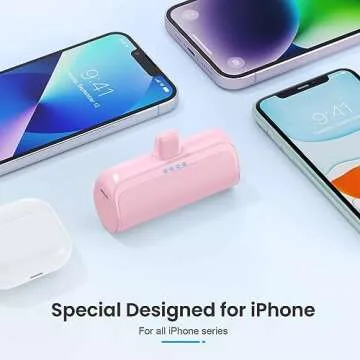 Small Portable Charger 5200mAh for iPhone, Ultra Compact 20W PD Fast Charging Power Bank,Cute Mini Battery Pack Backup Charger Compatible with iPhone 14/14 Pro Max/13/13 Pro Max/12//11/XR/XS/X/8/7/6