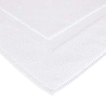 Comfortable 100% Cotton Bath Rug Mat - Bright White