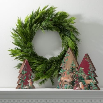 Sullivans 28 Inch Lush Green Cedar Wreath for Holidays