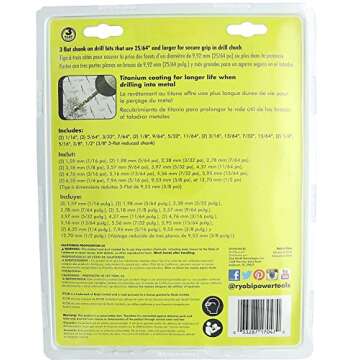 Ryobi A972102 Titanium Coated Drill Bit Set (21-Piece) - Precision & Durability for All Your Drillin...