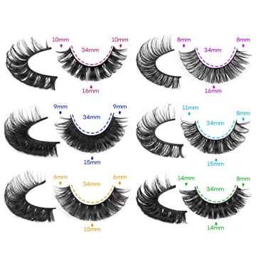 48 Pairs Lashes Natural Look Fluffy False Eyelashes D Curl Russian Strip Lashes Wispy Faux Mink Thick Fake Eye Lashes Cat-Eye Look like Lashes Extension by Focipeysa