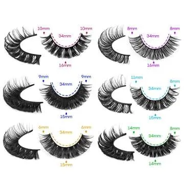 48 Pairs Lashes Natural Look Fluffy False Eyelashes D Curl Russian Strip Lashes Wispy Faux Mink Thick Fake Eye Lashes Cat-Eye Look like Lashes Extension by Focipeysa