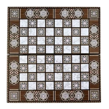 Exquisite Turkish 2-in-1 Backgammon Checkers Game Set - Luxurious Design