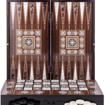 Exquisite Turkish 2-in-1 Backgammon Checkers Game Set - Luxurious Design