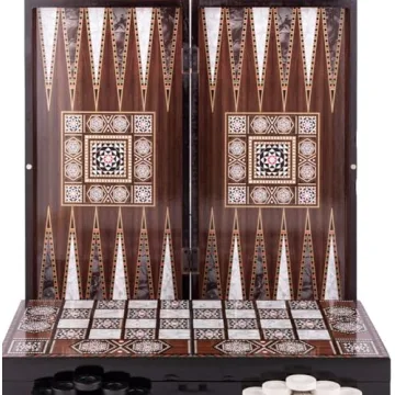 Exquisite Turkish 2-in-1 Backgammon Checkers Game Set - Luxurious Design